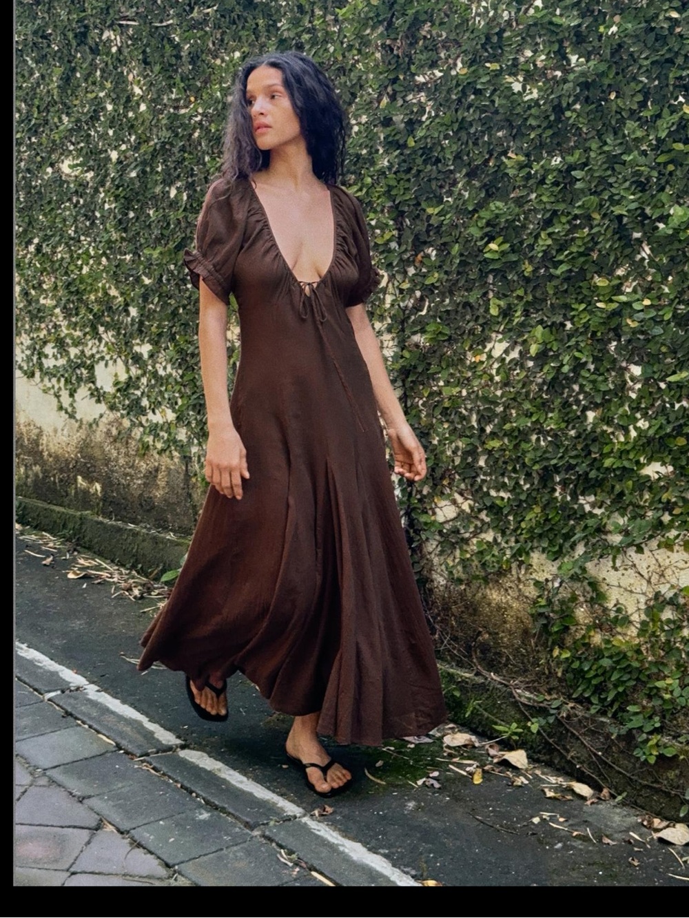 Zara chiffon goddet midi dress